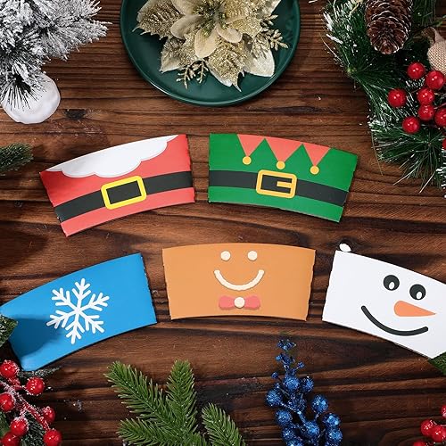 Miniatura 5 de Paquete de 200 fundas desechables para tazas de café navideñas, fundas de doble capa para tazas de café de 12 16 onzas, hogar, oficina, fiesta de