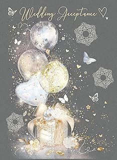 Cherry Orchard Wedding Acceptance Card from the Grace Range complete with Gold Envelope and Gold Foil Detailing