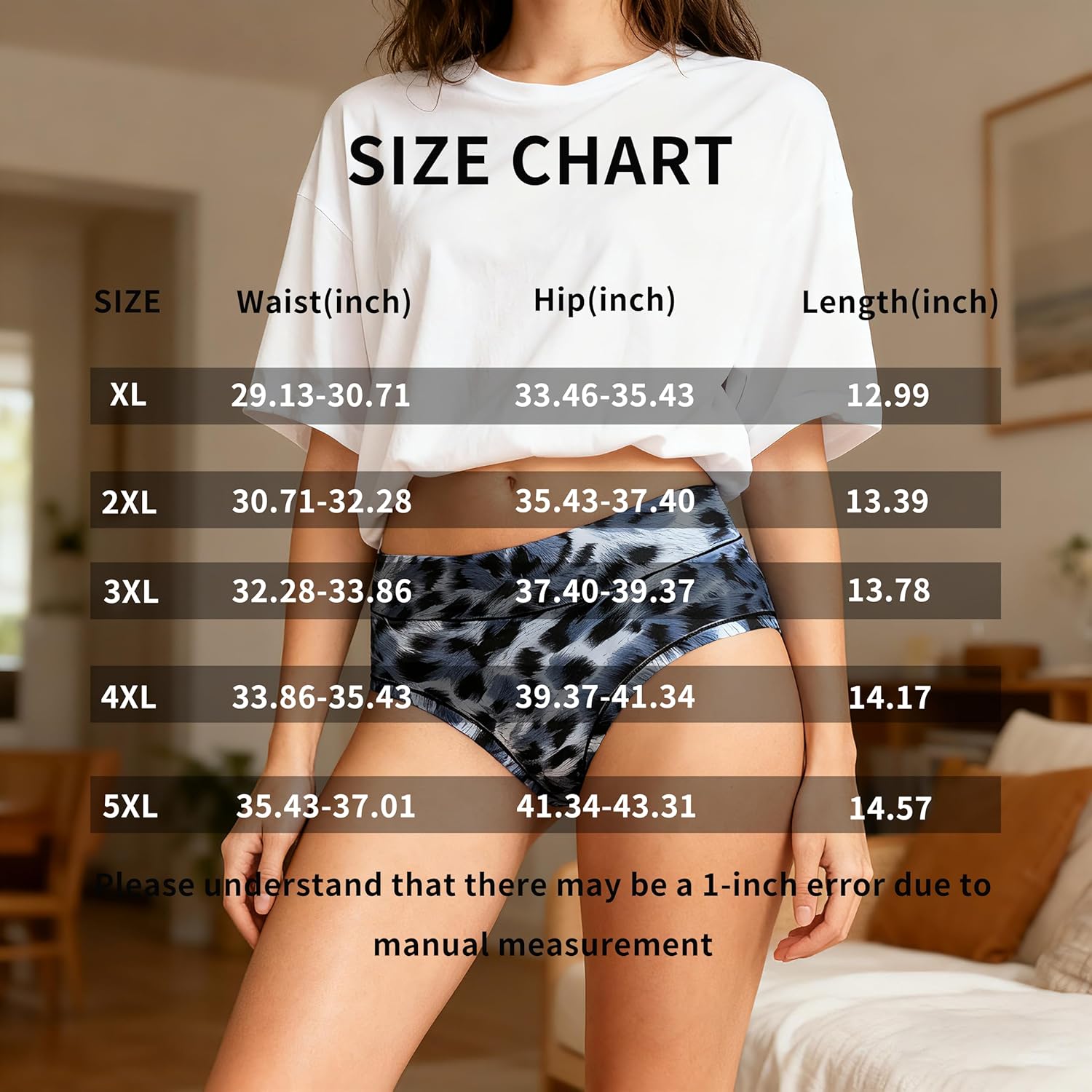 6 Pack Women's High Waisted Milk Silk Briefs - Leopard Print Plus Size Ladies Panties - Image 7