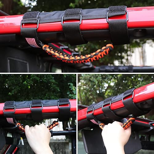 Miniatura 32 de Asas de agarre de barra de agarre con luz para Jeep Wrangler Accesorios TJ JK JL YJ Unlimited Rubicon Sahara 2 puertas 4 puertas Jeep Gladiator JT