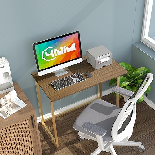 Miniatura 39 de 4NM Escritorio plegable pequeño de 31.6 pulgadas, escritorio plegable de oficina en casa, mesa de estudio para dormitorio pequeño que ahorra natural