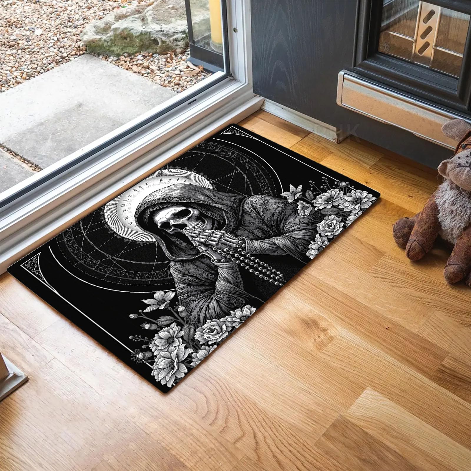 Paillasson fin absorbant pour cuisine et entrée avec imprimé ciel étoilé sombre 90x150