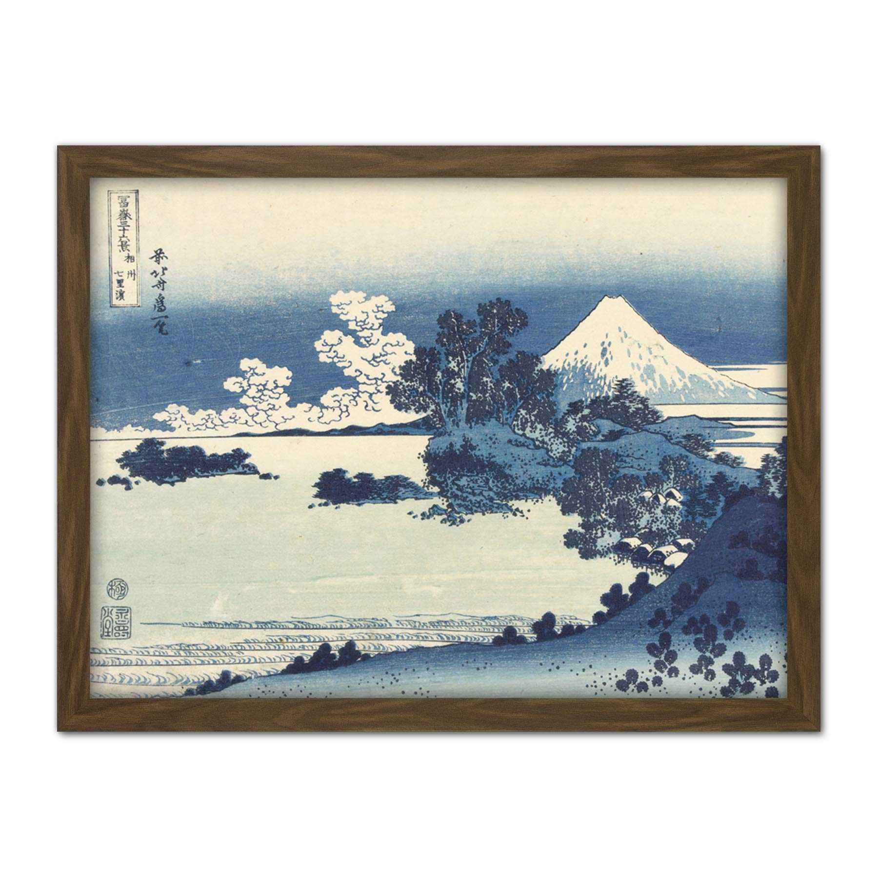 Artery8 Hokusai Beach Of Shichirigahama Province Of Sagami Artwork Framed Wall Art Print 18X24 Inch