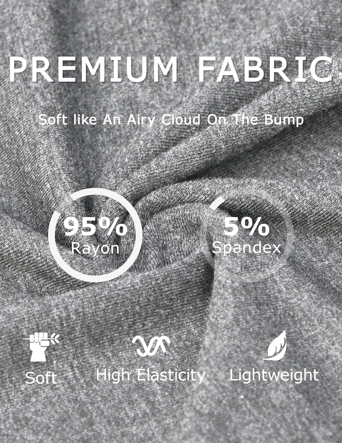 fitglam Women's Maternity Shorts Lounge Sleep Pajama Workout Comfy Stretchy Pregnancy Shorts - Image 4