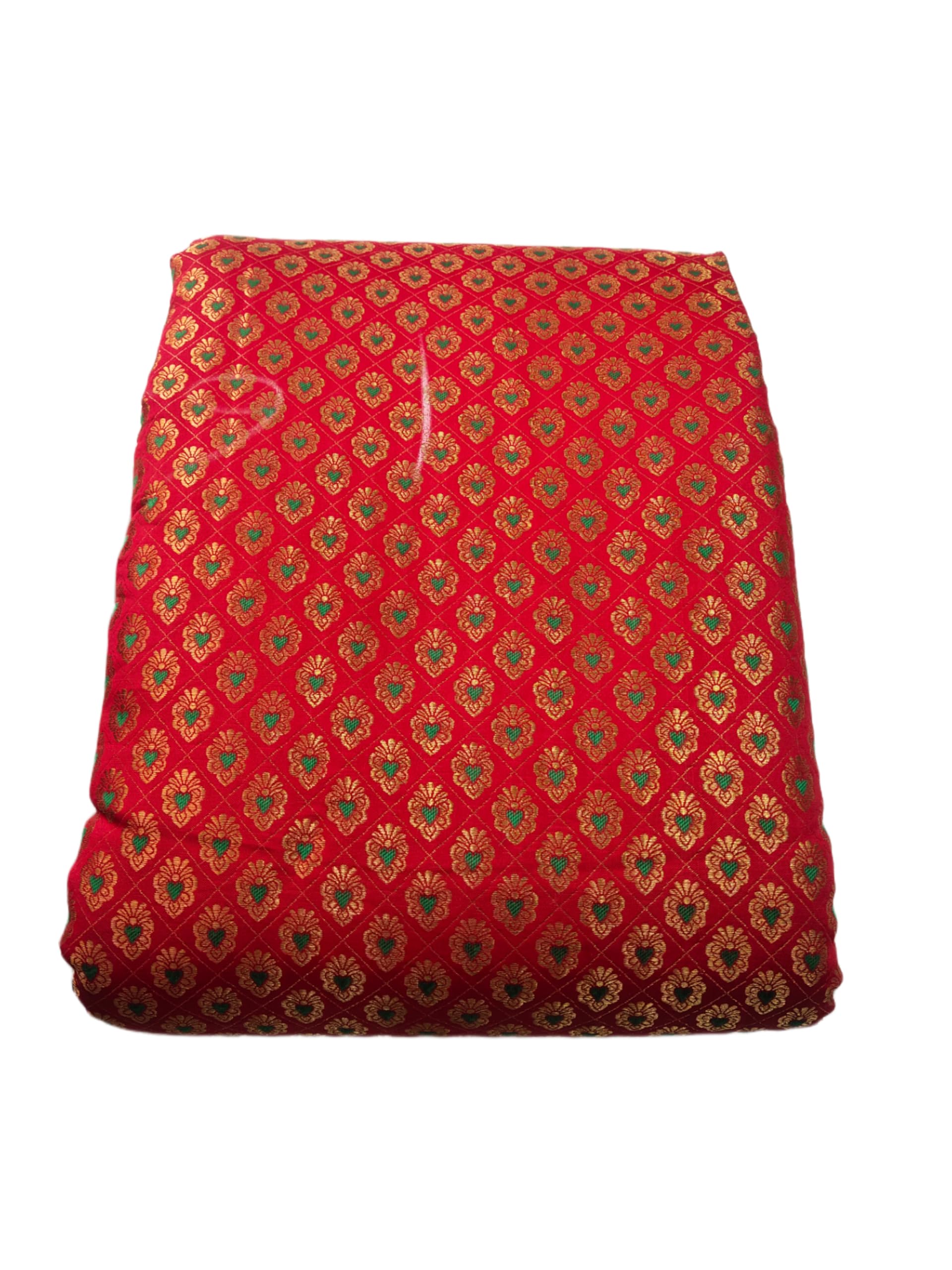 Unstitched Banarsi Silk Blouse Piece Material for Women - 1 Meter Red - Durga Puja, Diwali, Ugadi Special (RED)-image-38