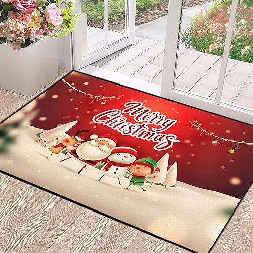 Miniatura 50 de Alfombra de área de 5' x 7' para Navidad, alfombra para dormitorio y sala de estar, alfombra decorativa de Navidad, alfombra antideslizante