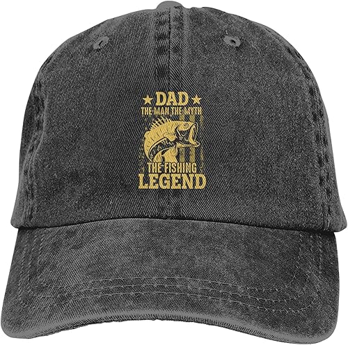 Miniatura 9 de Cowboy Hat Trendy Hats for Man and Women Djustable Four Season Outdoor Baseball Cap Dad The Man The Myth The Fishing Legend Black