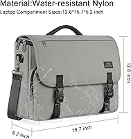Vista 68 de MATEIN Bolsa tipo mensajero para hombres, mochila escolar para adolescentes, ligera de 17.3 pulgadas, maletín para laptop grande, bolsa cruzada