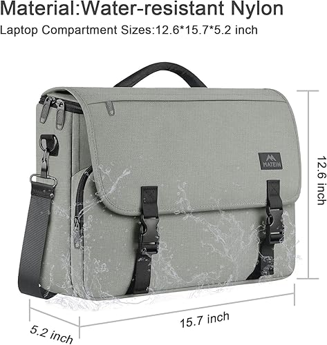 Miniatura 68 de MATEIN Bolsa tipo mensajero para hombres, mochila escolar para adolescentes, ligera de 17.3 pulgadas, maletín para laptop grande, bolsa cruzada