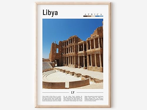 Póster de Libia, impresión de Libia, arte de pared de Libia, impresión mínima de viaje, destino de viaje, póster de pintura al óleo, foto de Libia,
