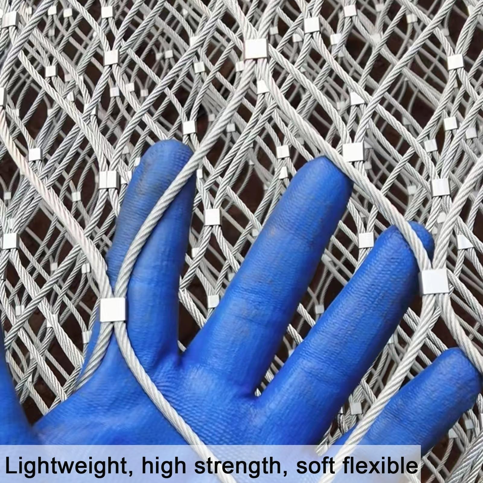 Alambre Espino Galvanizado Valla De Cuerda De Acero Inoxidable 304, Red De Protección De Decoración De Límites De Balcón, Malla De Seguridad para Equipos De Juego Resistencia Al Impacto para Jardín D