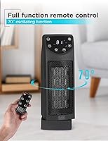 Vista 3 de BLACK+DECKER Oscillating Ceramic Desktop Heater with Remote with Adjustable Thermostat, Black Negro