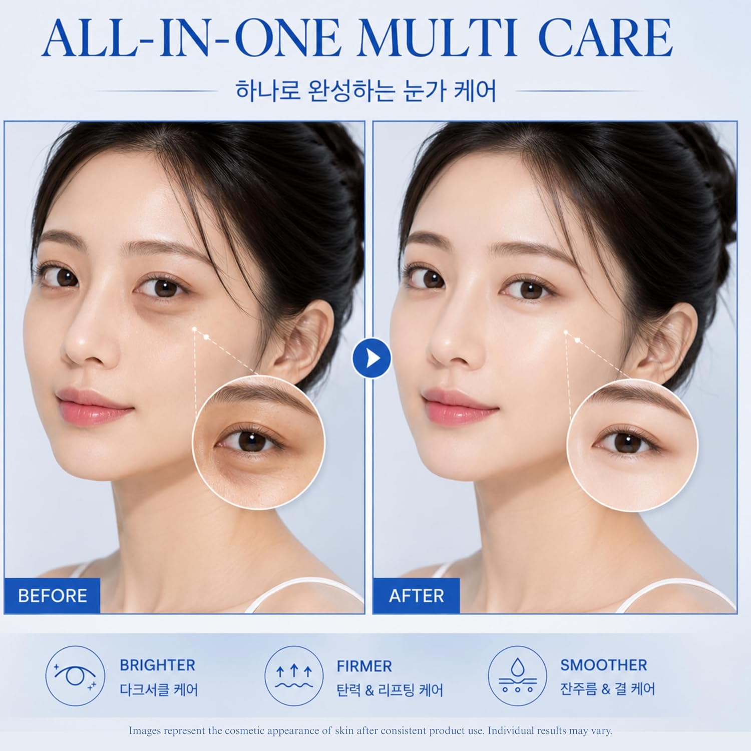 Korean 3-in-1 Under Eye Balm Stick – Firming, Hydrating & Smoothing Care for Dark Circles, Puffiness & Fine Lines with Collagen Extract