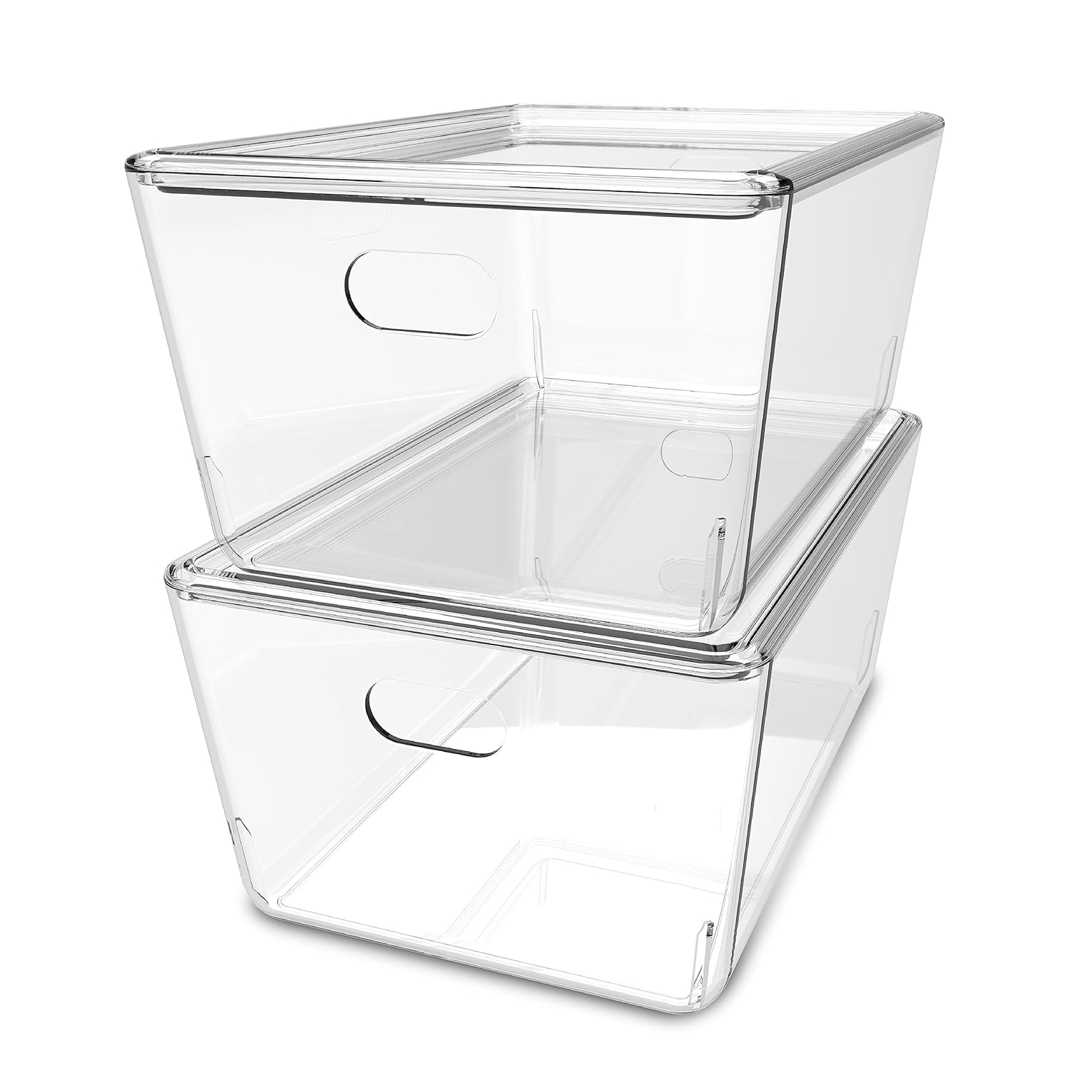 KOLORR Transparent Baskets for Storage with Lid Medium4Liter