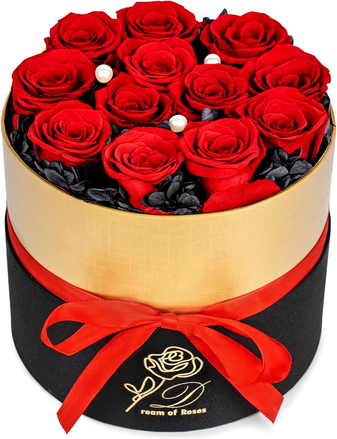 Greenual Flowers for Delivery Prime - 12 Preserved Roses in a Box Last Up to over a Year，Long Lasting Eternal Real Roses，Mother's Day，Valentines Day Gifts for Her，Mom, Wife, Grandma - Red