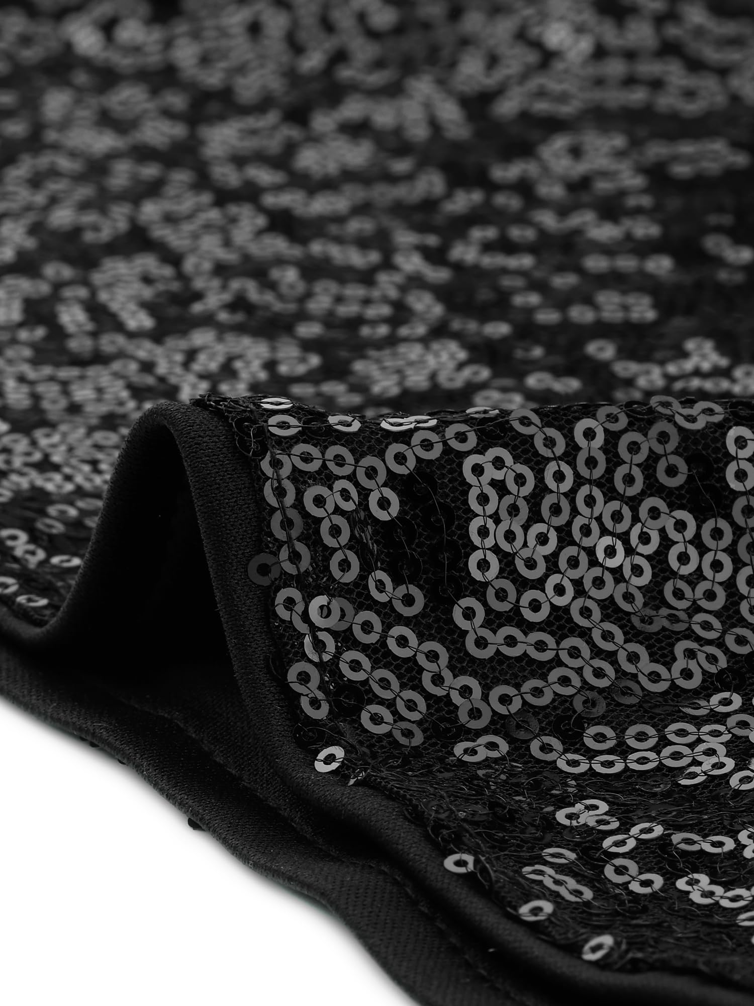 Allegra K Donna Vestito con Paillettes Glitterate con Scollo A V E Maniche Corte, Mini Abito da Festa Clubwear da Festival