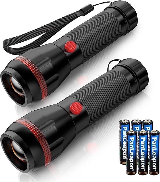 Fulighture LED Torch [2-Pack] Mini Small Torches, Zoomable 2 Modes 70 Lumens, Adjustable Focus, Portable Flashlight for Gift, Home Indoor Lighting, Emergencies, Batteries Included