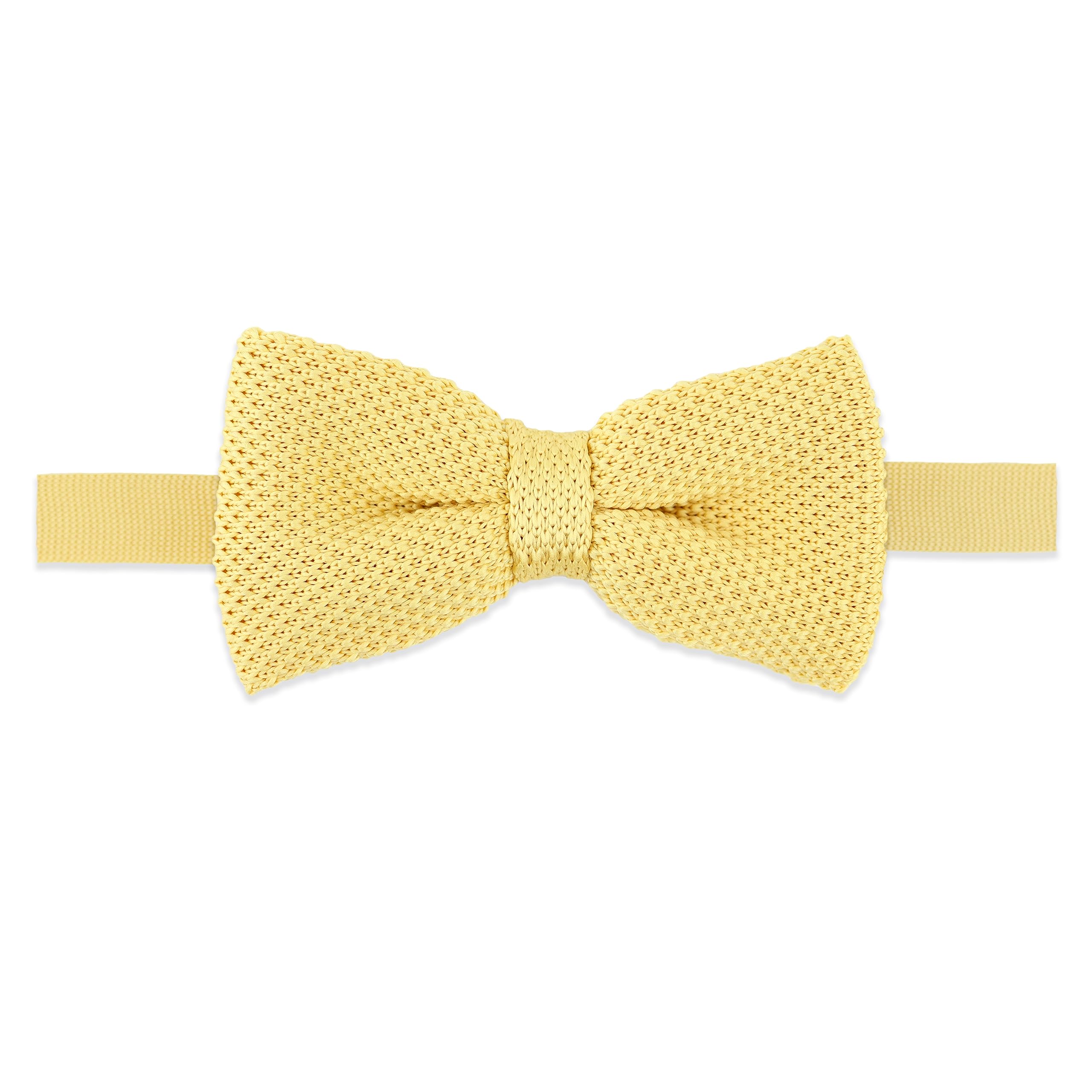 THE GENTS LAB Childrens Adjustable Pre-Tied Bow Tie In 100% Soft Polyester - Many Colours - For Age 3 to 12 (Pastel Yellow)
