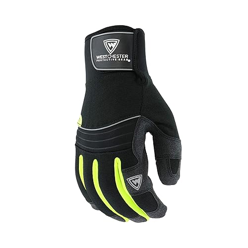 Miniatura 5 de Guantes de alta visibilidad - West Chester Premium para clima frío extremo, XL, Amarillo, 1