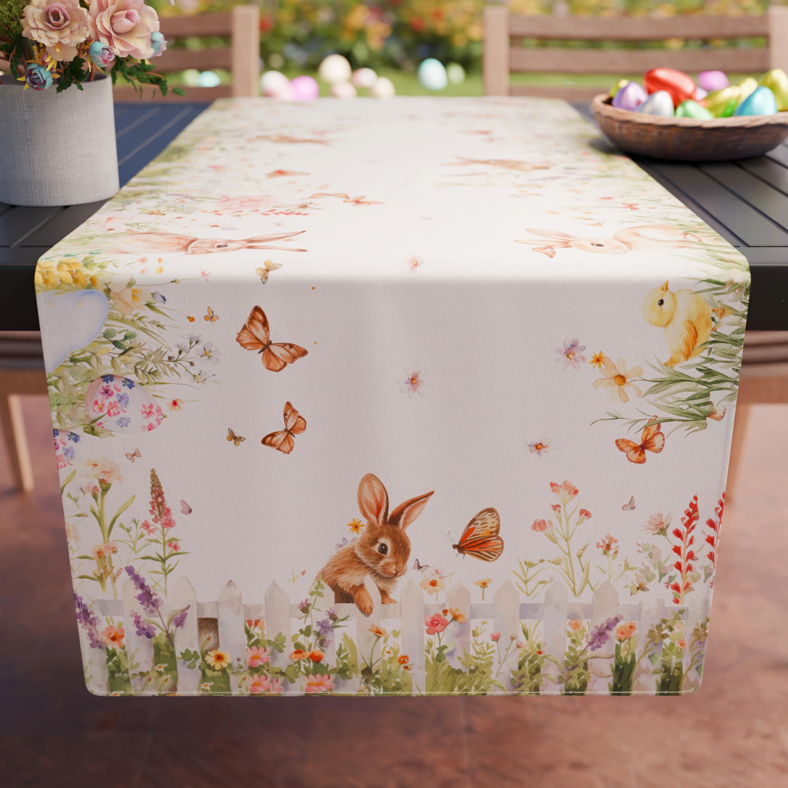 PETTI Artigiani Italiani - Easter Table Runner, Table Runner in Digital Print, 100% Made in Italy | Elegance for the Easter Table