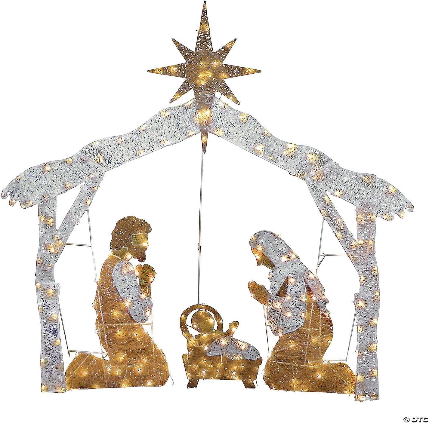 Gulnar.Exporting 55" Nativity Scene with White LED Lights