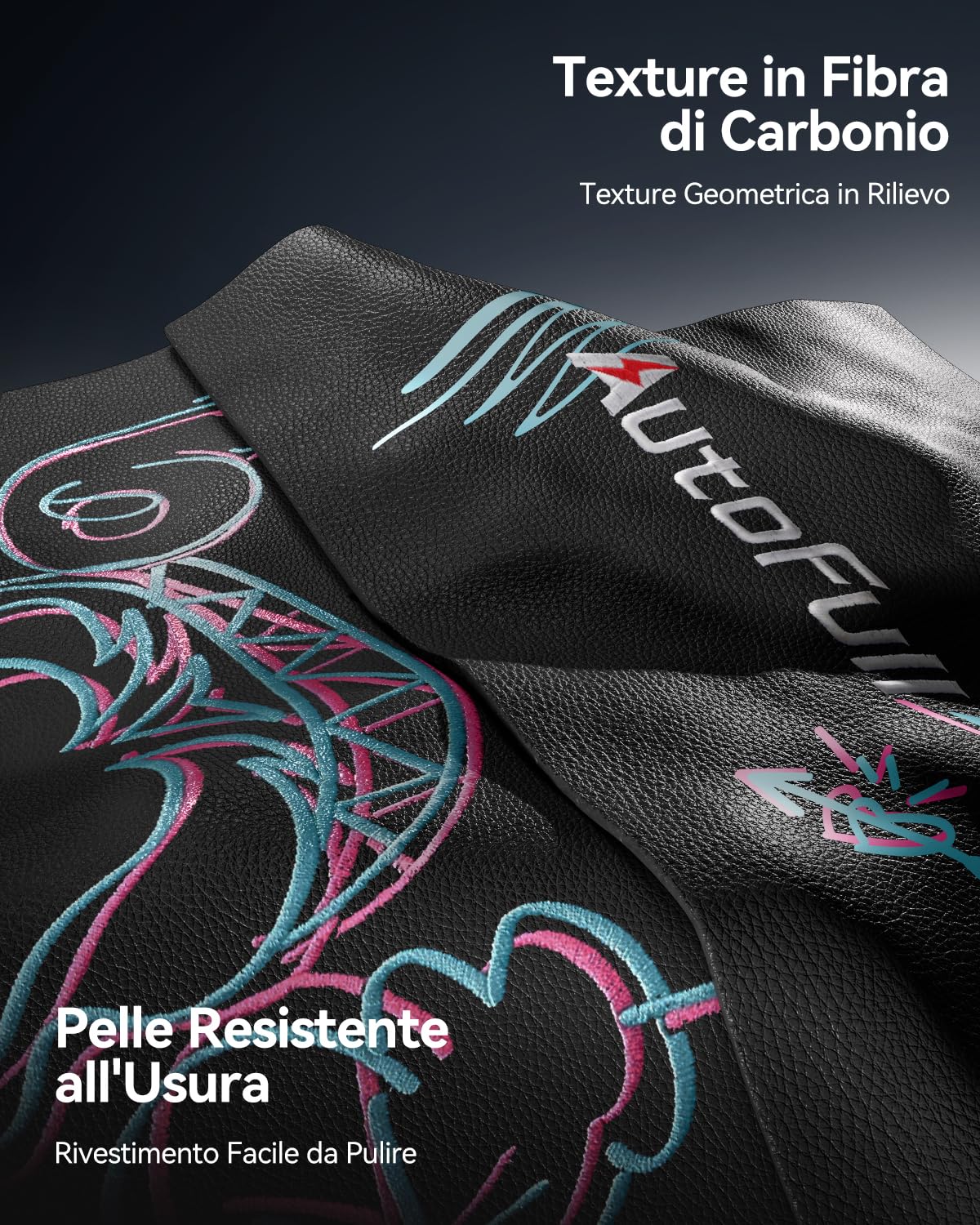 AutoFull C3 Sedia Gaming, Ergonomica Sedia da Gaming con Schienale Regolabile 155°, Supporto Lombare Ergo 3D, Poggiapiedi, Pelle PU - Design in Stile Racing (Graffiti Punk)