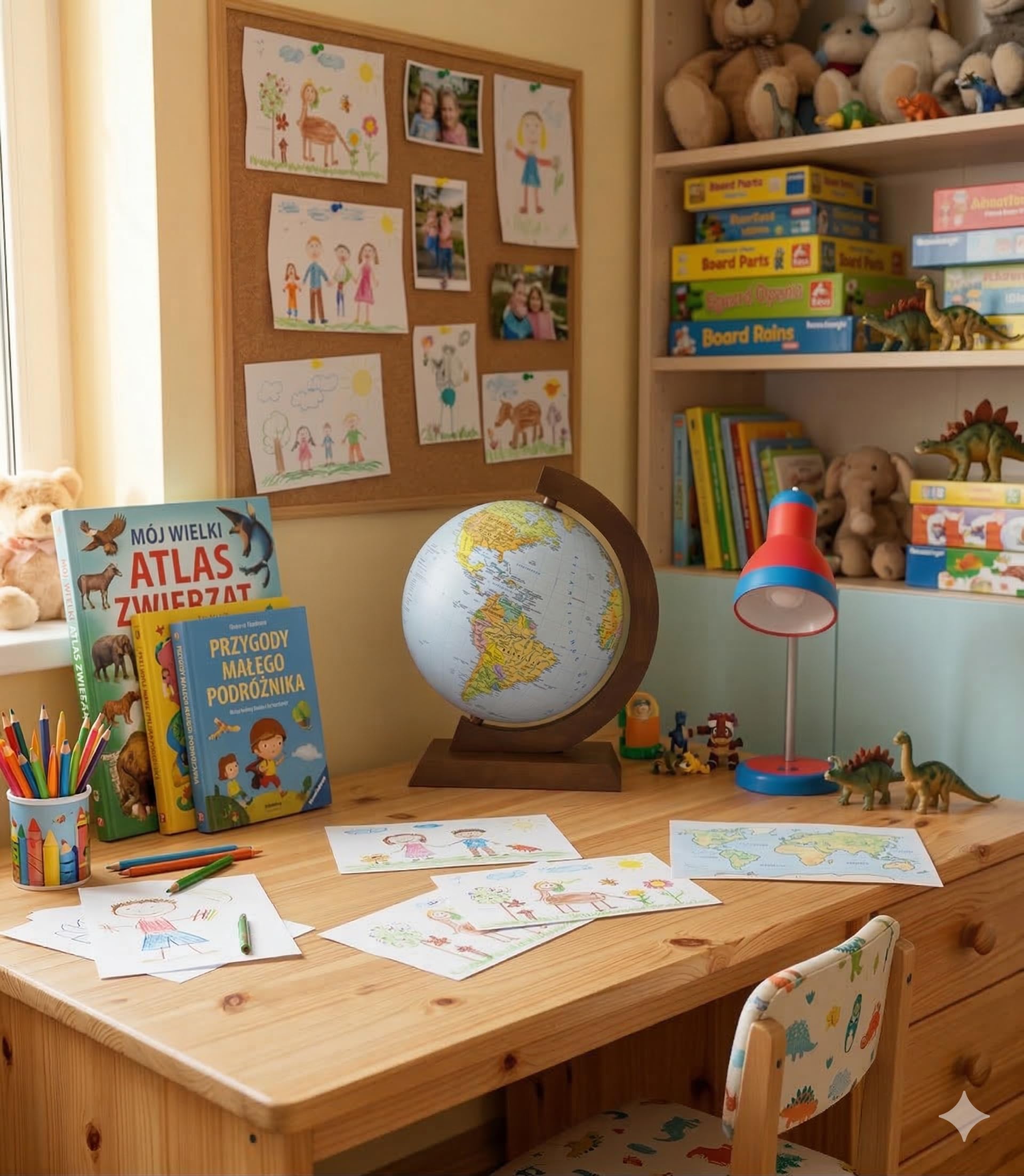 DONAU Politisch-physischer Globus/Durchmesser 32 cm/Karte auf Deutsch/Leuchtglobus aus Holz/Multiglobear-App/Lernhilfe/Schreibtischdekoration/Für Kinder und Erwachsene