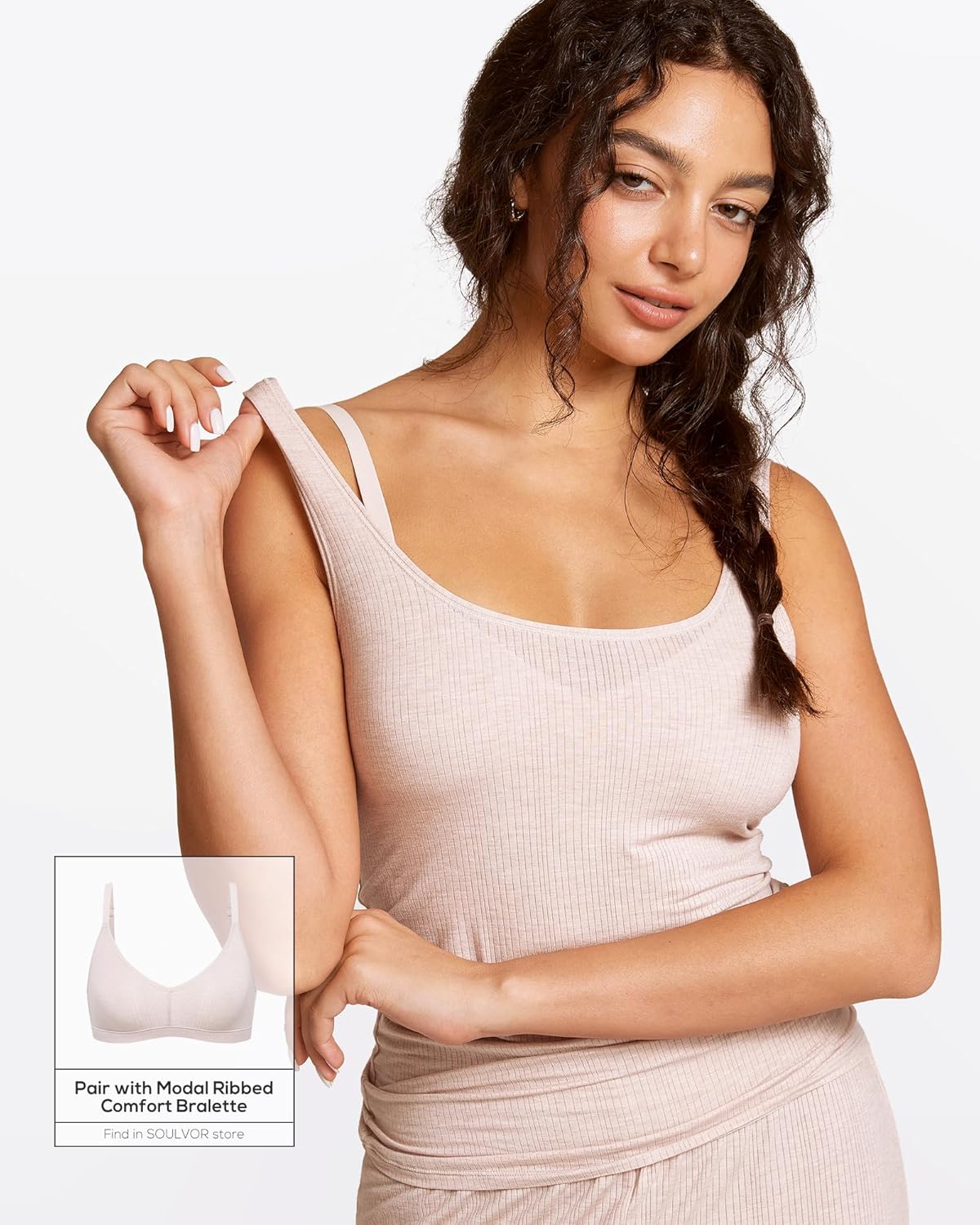 Women's Natrelax Pajamas Tops Sleeveless Modal Ribbed Tank Fitted T-Shirt Sleep Comfort Sleepwear Lounge Shirt - Image 2