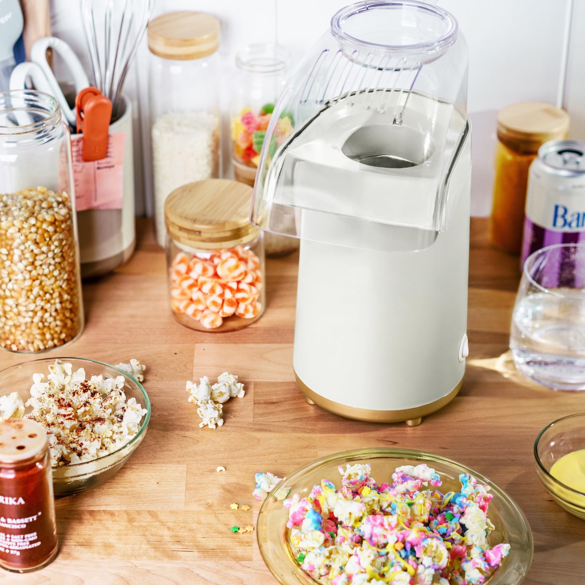 OLAQLLD 16 Cup Hot Air Electric Popcorn Maker (Color : White Icing) Product Image 2