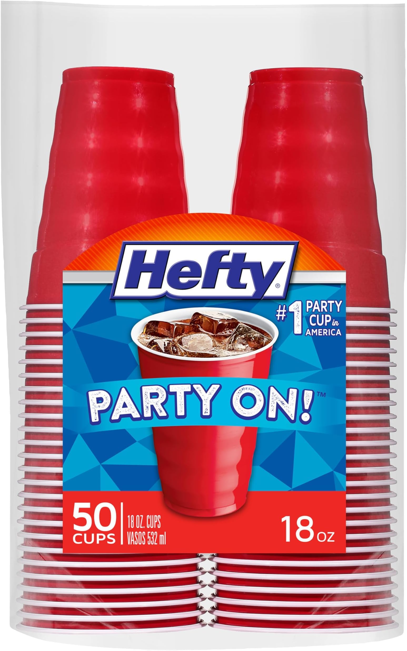 Hefty Easy Grip Disposable Plastic Cold Cups, Red, 18 Ounce, 50 Count (Pack of 1) — Amazon image 11