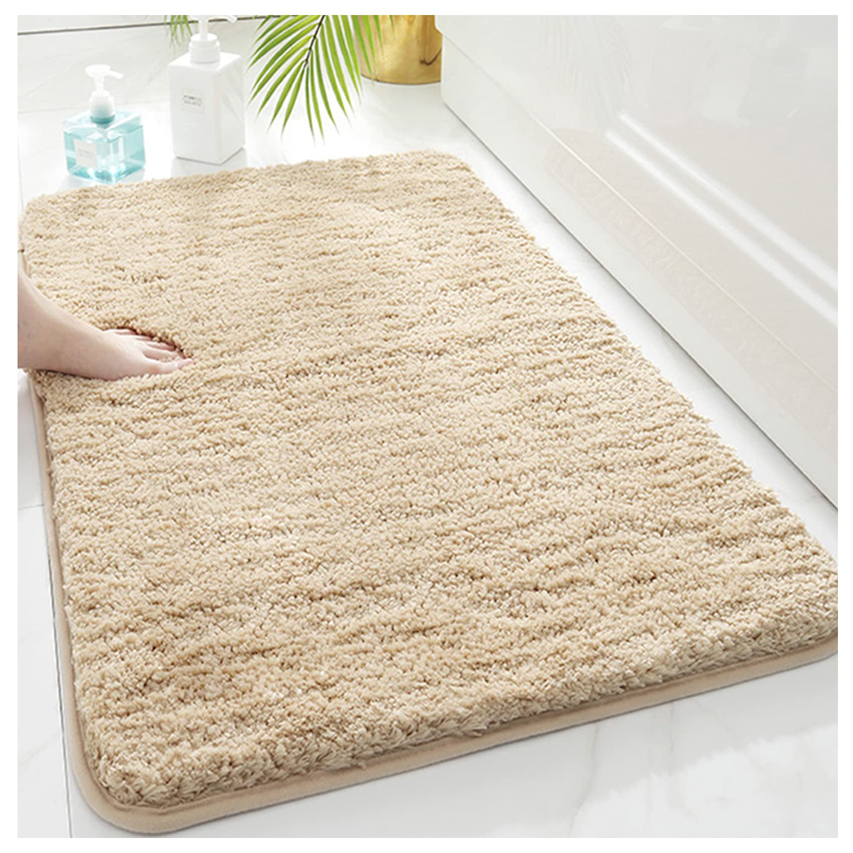 Upgrade Non Slip Bathroom Mat Bath Mat for Bath Room Rug Ultra Soft and Water Absorbent Machine Washable Bath Rugs for Tub Shower and Bath Room--Camel 40x60 CM