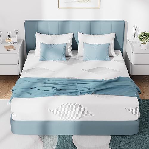 Miniatura 7 de Colchón tamaño King, colchones de espuma viscoelástica de gel refrescante de 8 pulgadas, funda extraíble lavable, colchón King en una caja, firmeza