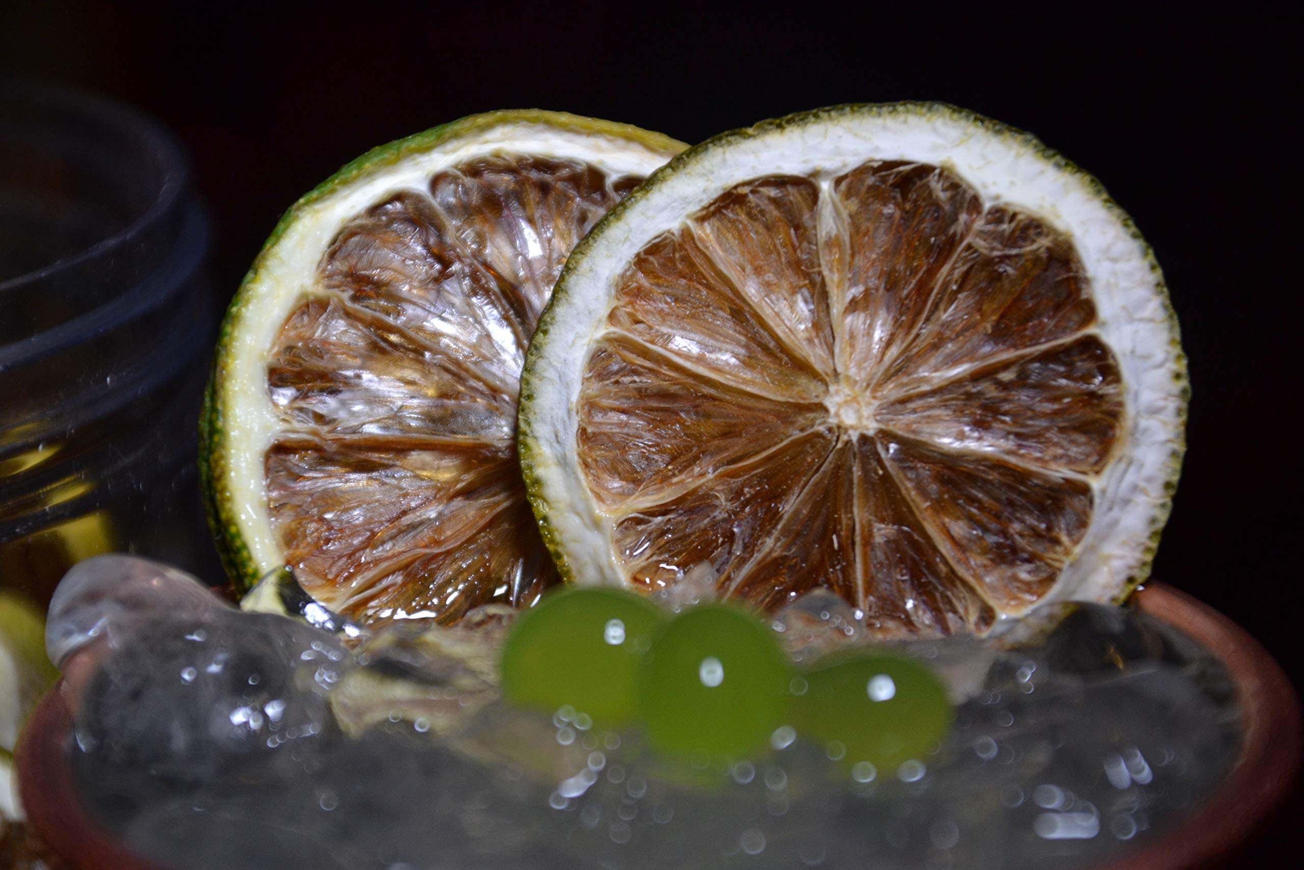 45gr Limón Verde Deshidratado para Cóctel, Fruta Deshidratada sin Azúcar para Coctel, Decoración, Repostería, Navidad, Bebidas, Infusiones - Rodaja de Limón Seca 100% Natural sin Aditivos
