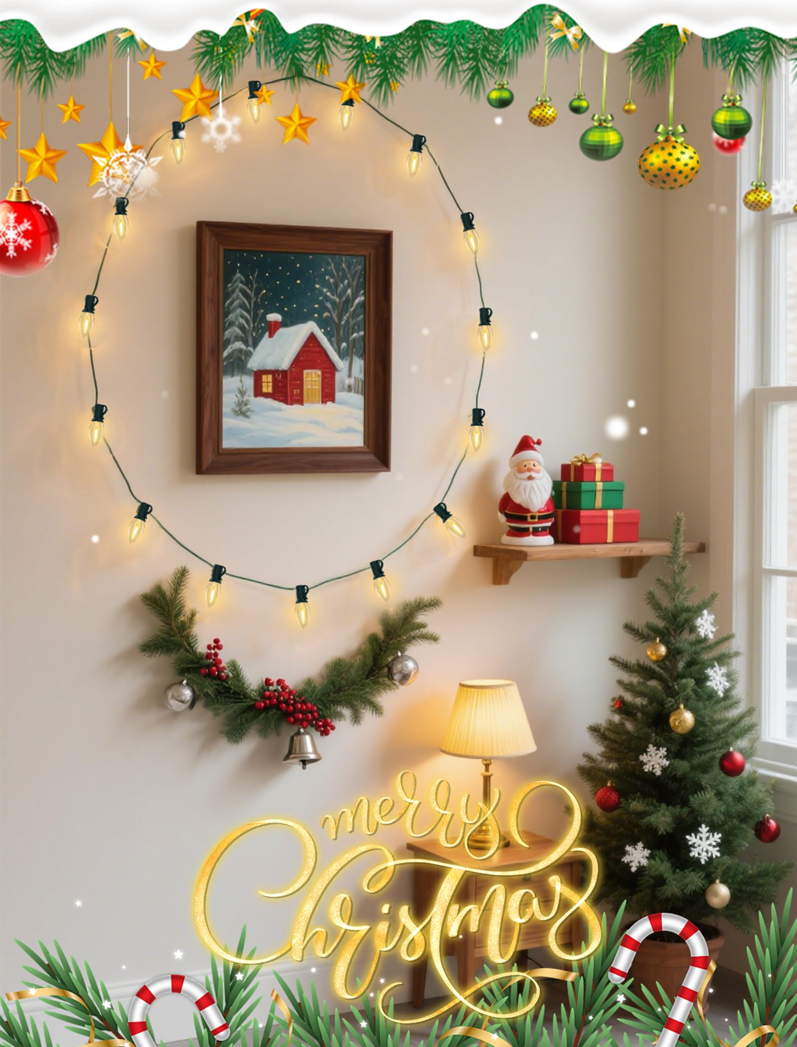 25 Pack C7 LED Warm White Christmas Light Bulbs E12 LED Replacement Bulbs for Indoor Outdoor Christmas String — view 5