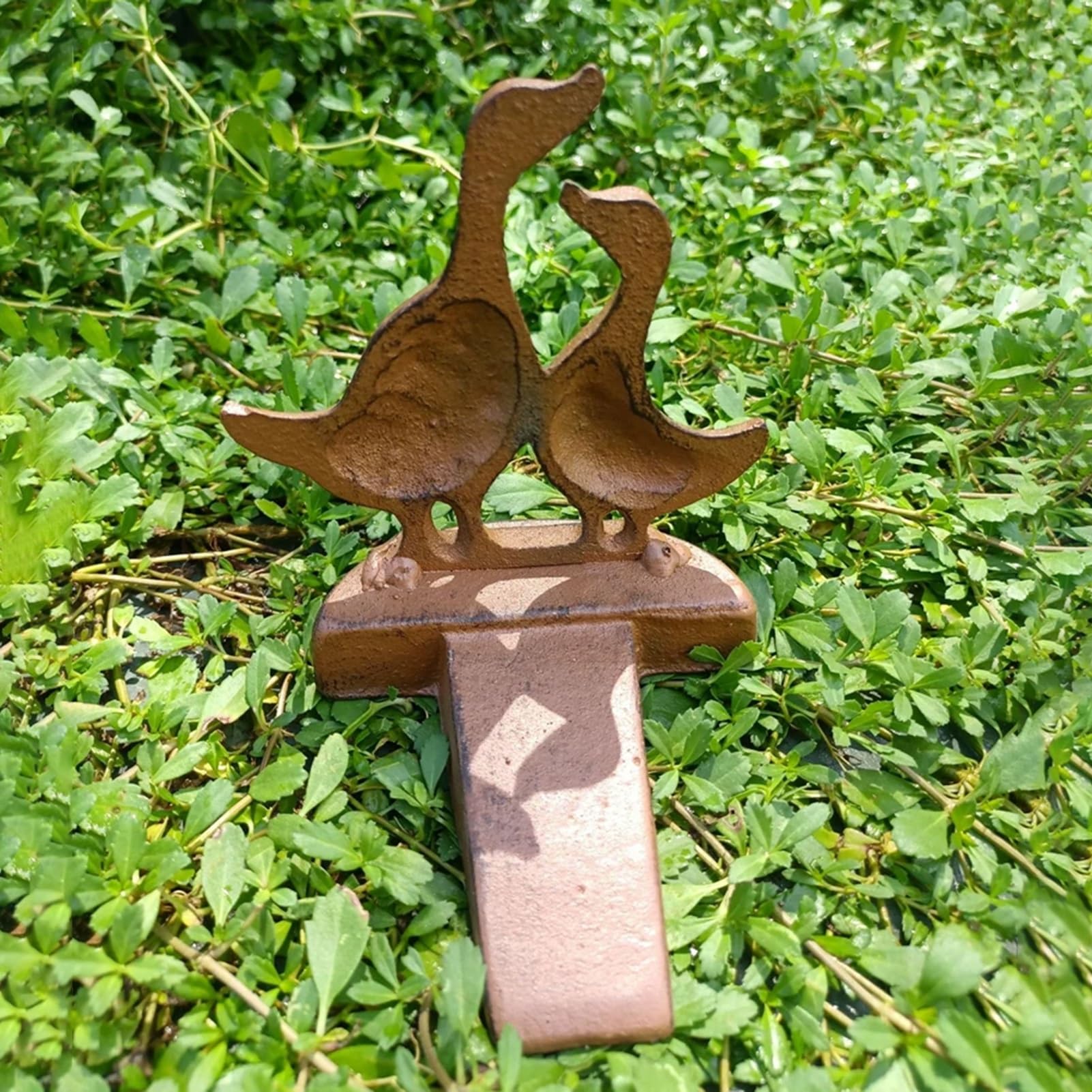 Tope de Puerta de Hierro Fundido Para Suelo Sin Taladro 100% Hierro Fundido Tope De Puerta En Cuña para La Parte Inferior De La Puerta, Patio Jardín Interior Agujeros De Puerta>2cm