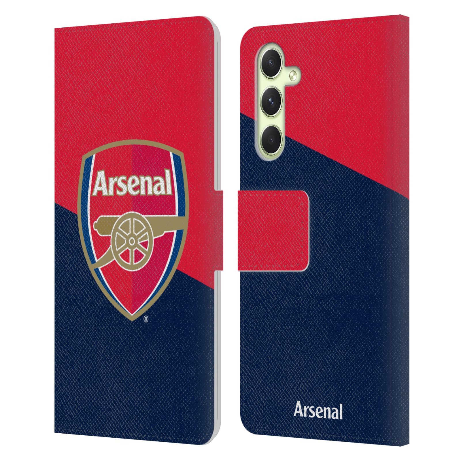 Head Case Designs Officially Licensed Arsenal FC Red & Blue Logo Crest 2 Leather Wallet Case Compatible With Samsung Galaxy A54 5G โ image 1