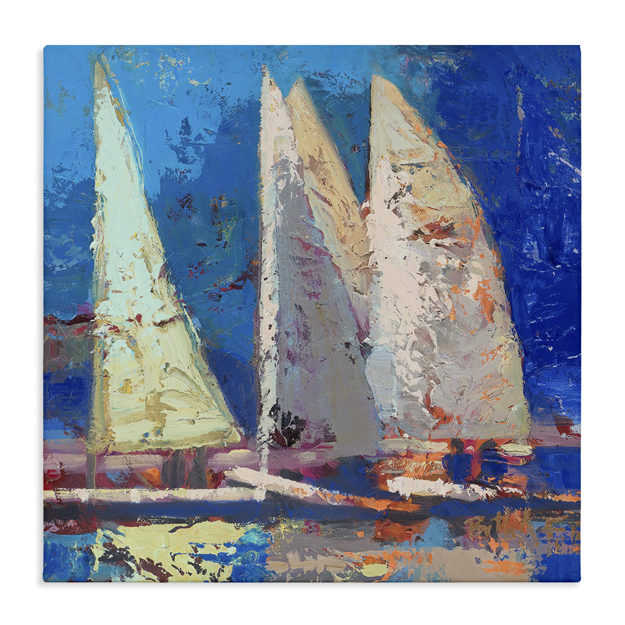Stupell Industries Unframed Nautical Sailboats In Strong, 17 X 17 Inch Canvas Wall Art