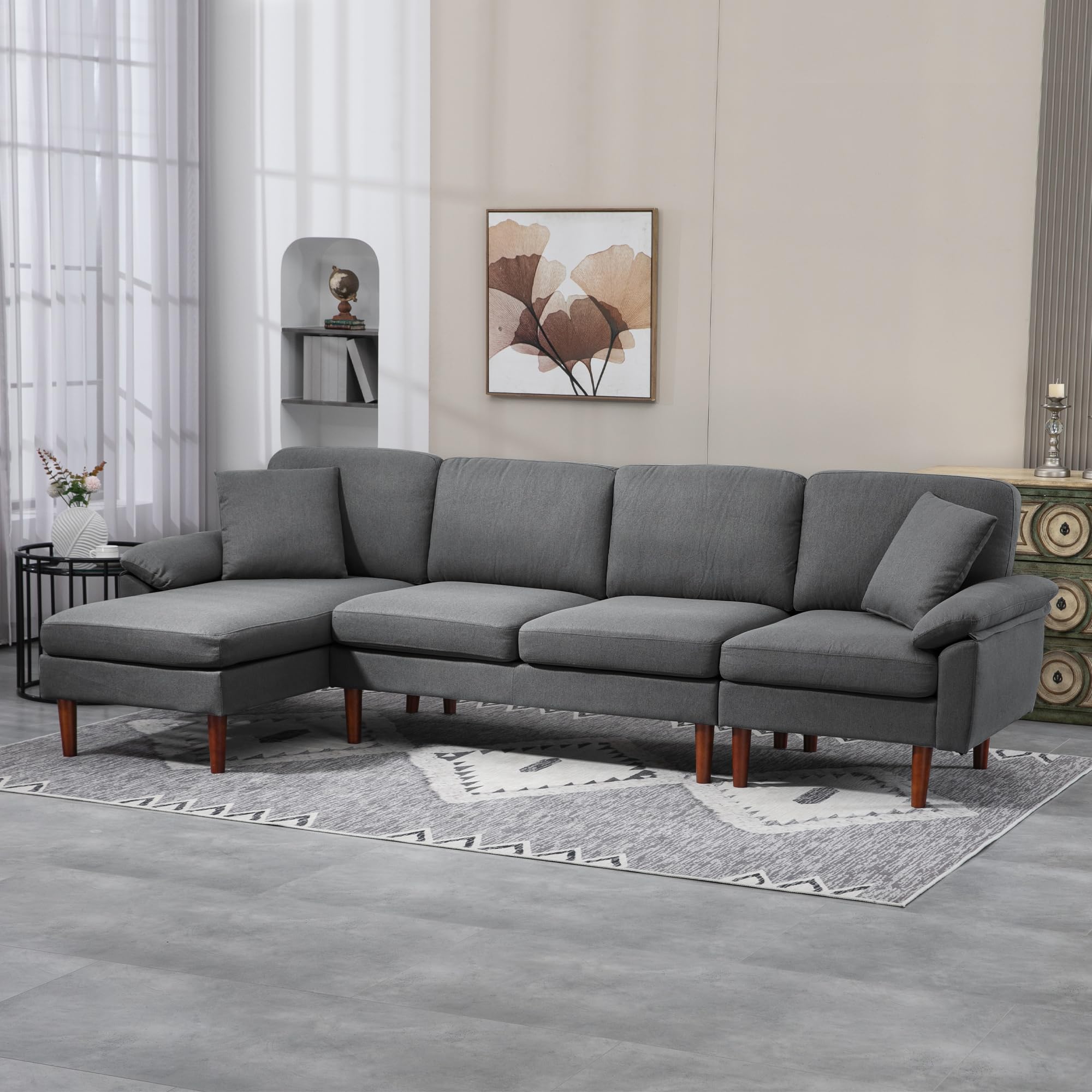 HOMCOM Changeable Sectional Sofa with Chaise Lounge, 111