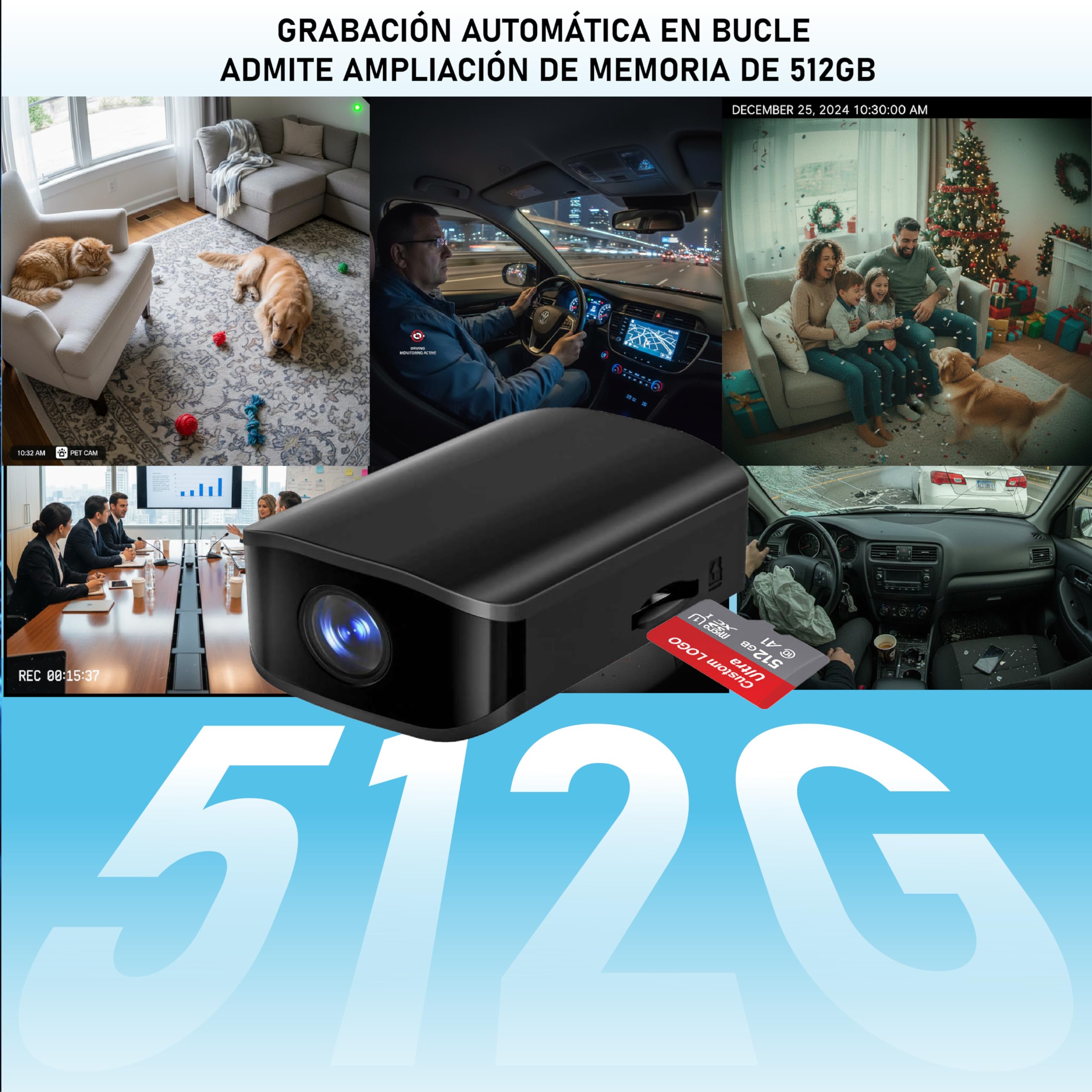 Cámara de vigilancia Oculta Miniatura HD, cámara espía, cámara niñera, con detección de Movimiento, Apta para vigilancia de Seguridad en hogar, Oficina, supermercado y almacén, sin función WiFi