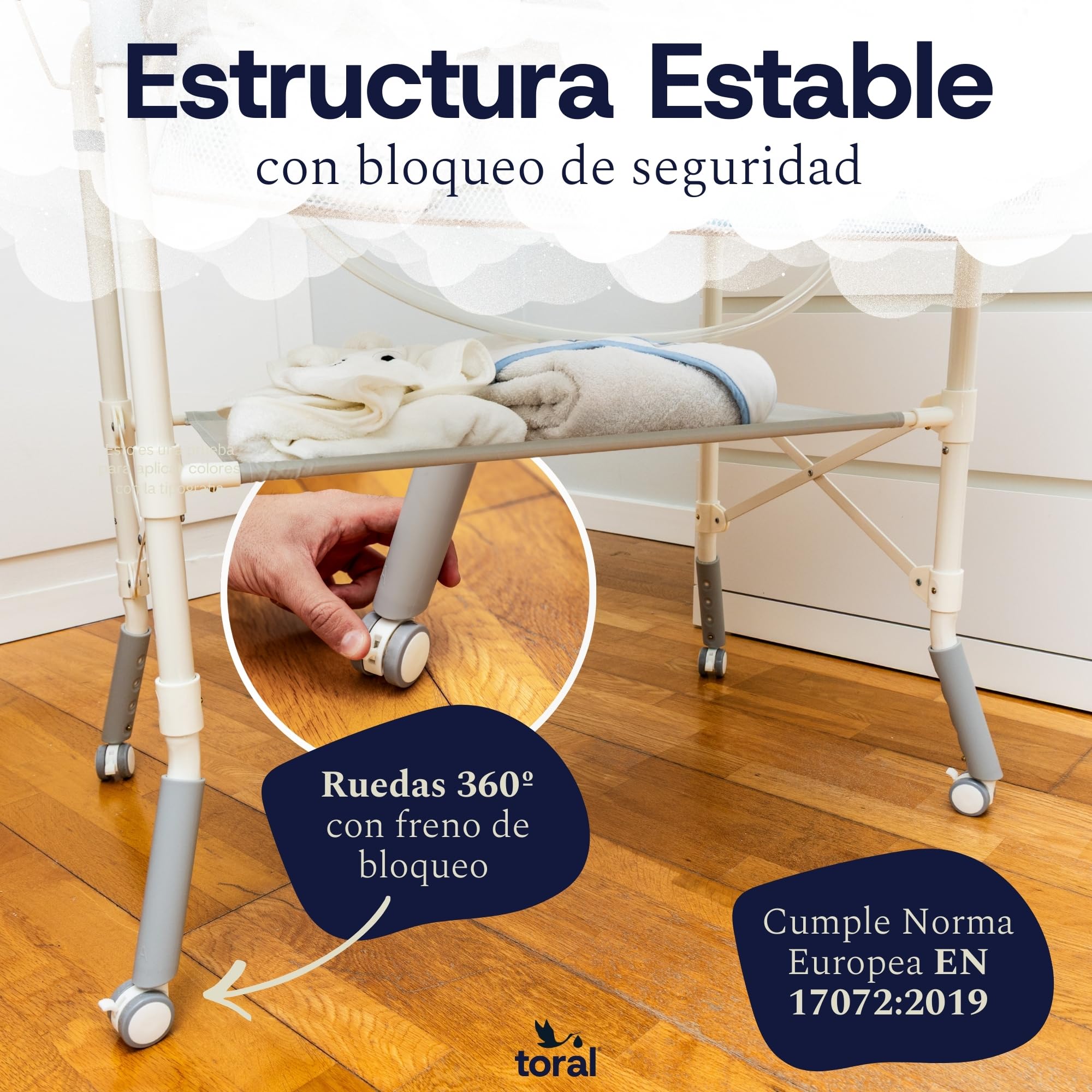 toral Bañera bebe plegable con cambiador y patas regulables - Bañera cambiador bebe plegable con termómetro, ruedas con freno y almacenamiento - Ideal para recién nacidos y bebés hasta 36 meses