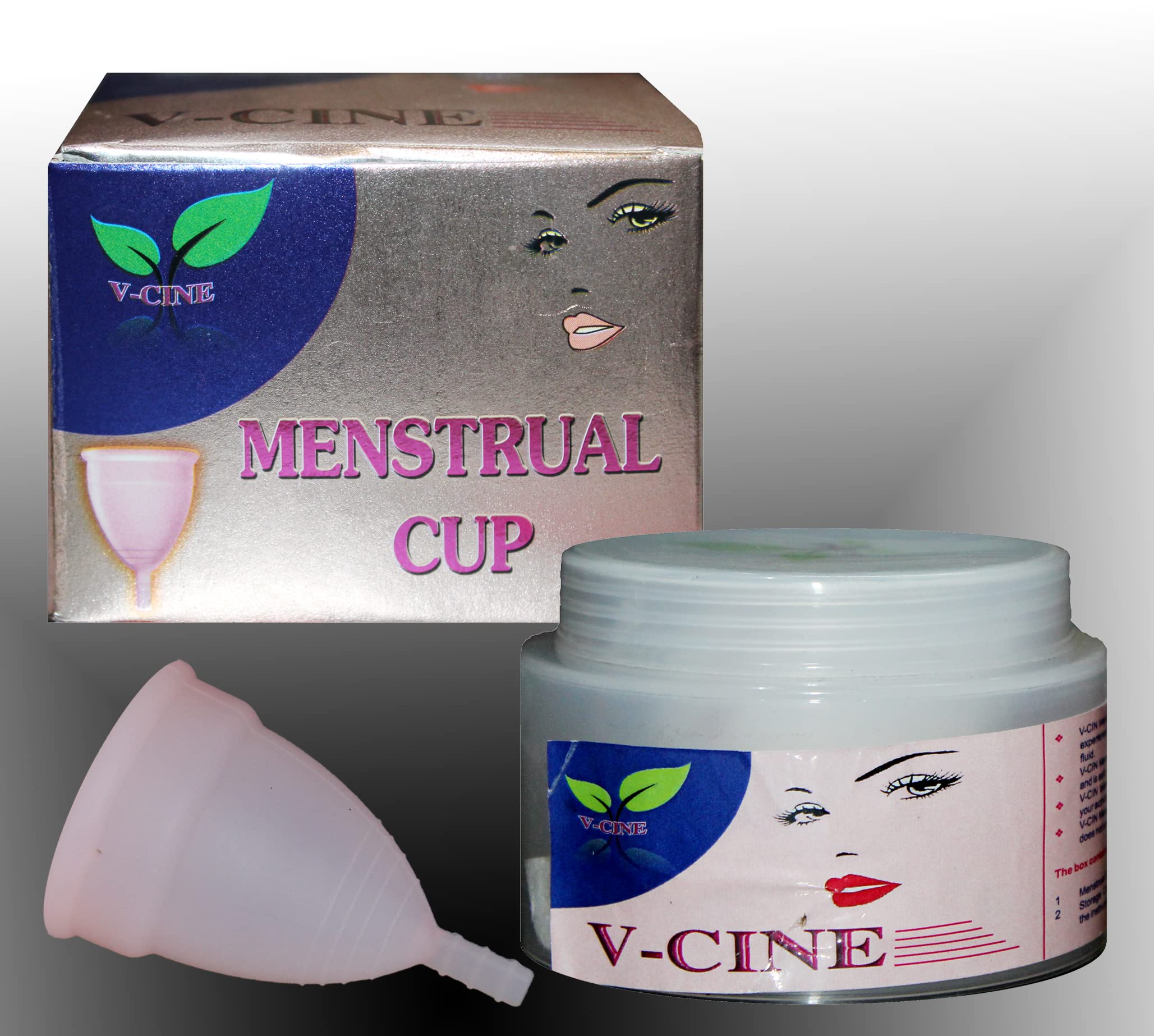 V-cine menstrual Cup Soft Reusable Menstrual Cup For Women, 100% Medical Grade Silicone, Odor and Rash Free, No leakage (pack of 1)