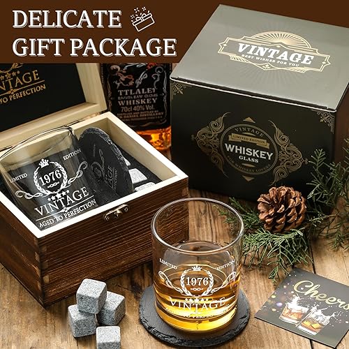 Miniatura 4 de Regalos de 50 cumpleaños para hombres, juego de vasos de whisky, decoraciones de cumpleaños 50, suministros para fiesta, aniversario de 50 años
