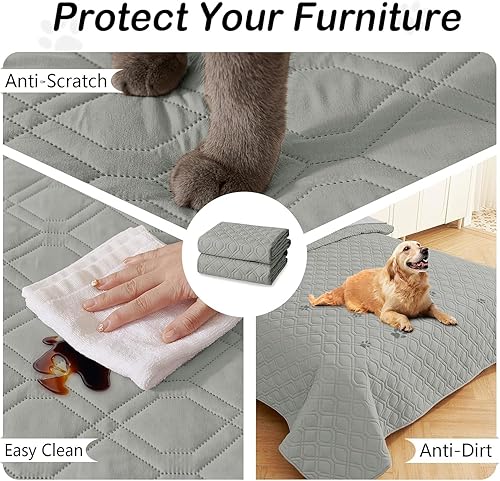 Miniatura 65 de hyha Manta de cama impermeable para perro, mantas suaves para mascotas, funda de sofá impermeable para perros, fundas reversibles lavables para