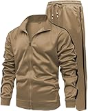 Men&apos;s Athletic 2 Pieces Tracksuit Casual Full Zip Jogging Sweat Suit Workout Sports Set Sportswear