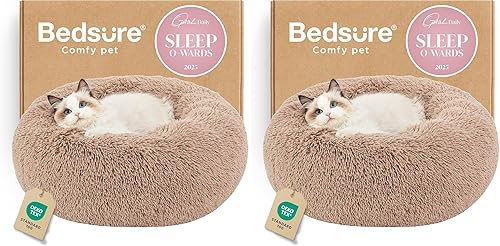 Miniatura 56 de Bedsure - Cama calmante para perros medianos, lavable, mediana, con forma de dona, antideslizante, afelpada, esponjosa, pelo sintético, para gato,