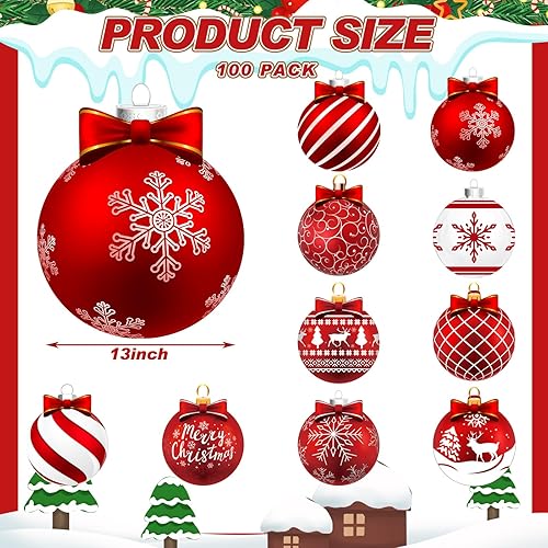 Miniatura 10 de Paquete de 100 manteles individuales desechables de Navidad con dulces de Navidad, rojo y verde, de 13 pulgadas de diámetro, manteles individuales