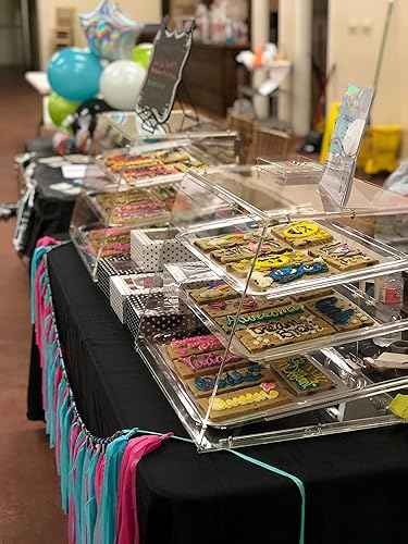 Miniatura 7 de YBSVO Vitrina comercial de 3 bandejas para mostrador de panadería con puertas traseras, 21 x 17 3/4 x 16 1/2 pulgadas