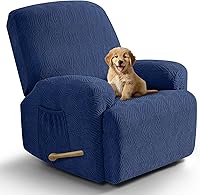 Vista 28 de Vansofy - Fundas elásticas para sofá reclinable, 8 piezas, funda suave de jacquard para sofá reclinable, protector de muebles con parte inferior