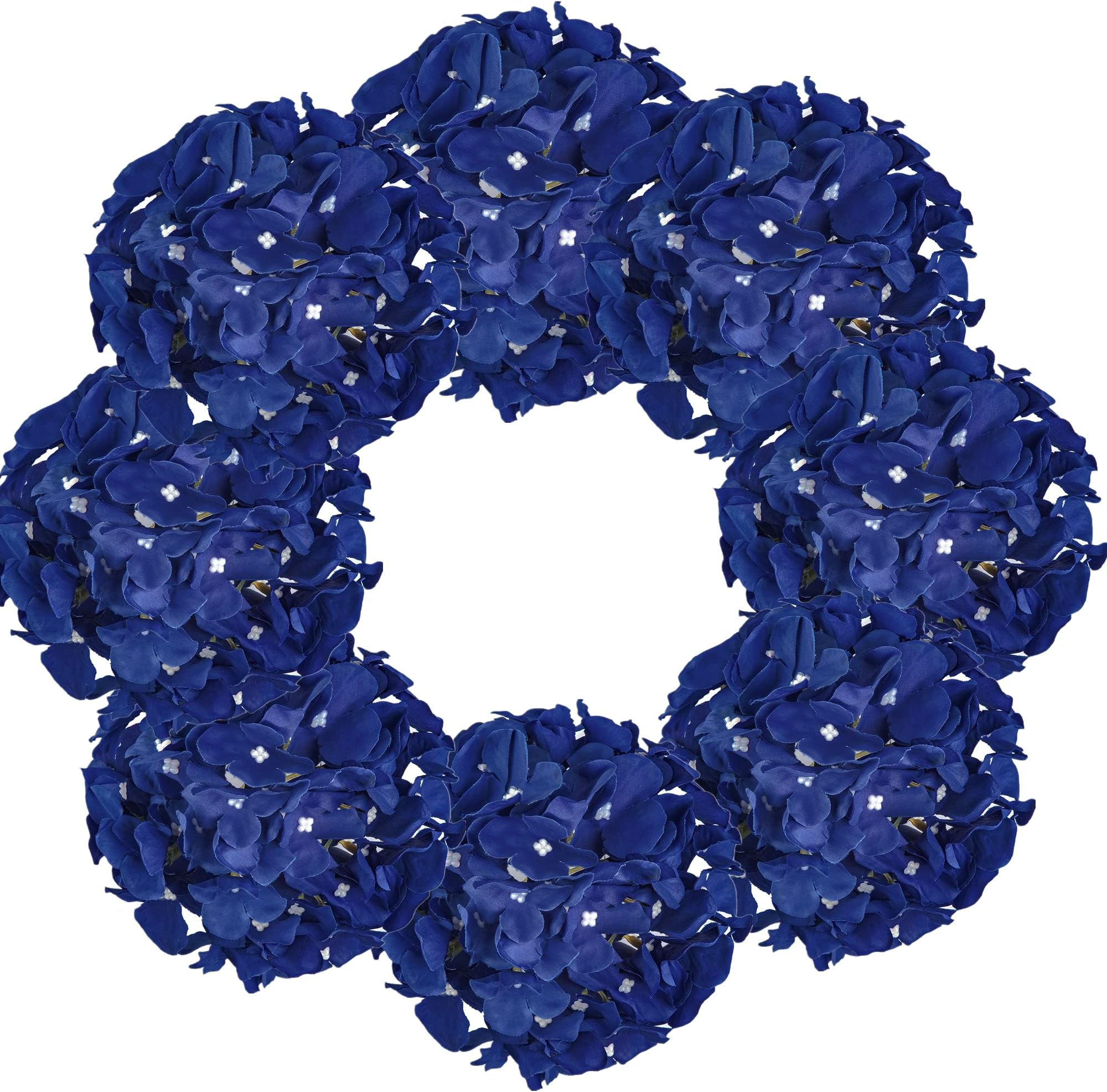 10pcs Hydrangea Silk Flowers Heads with Stems Artificial Hydrangea Flowers for Wedding Home Party Baby Shower Decor (Royal Blue)