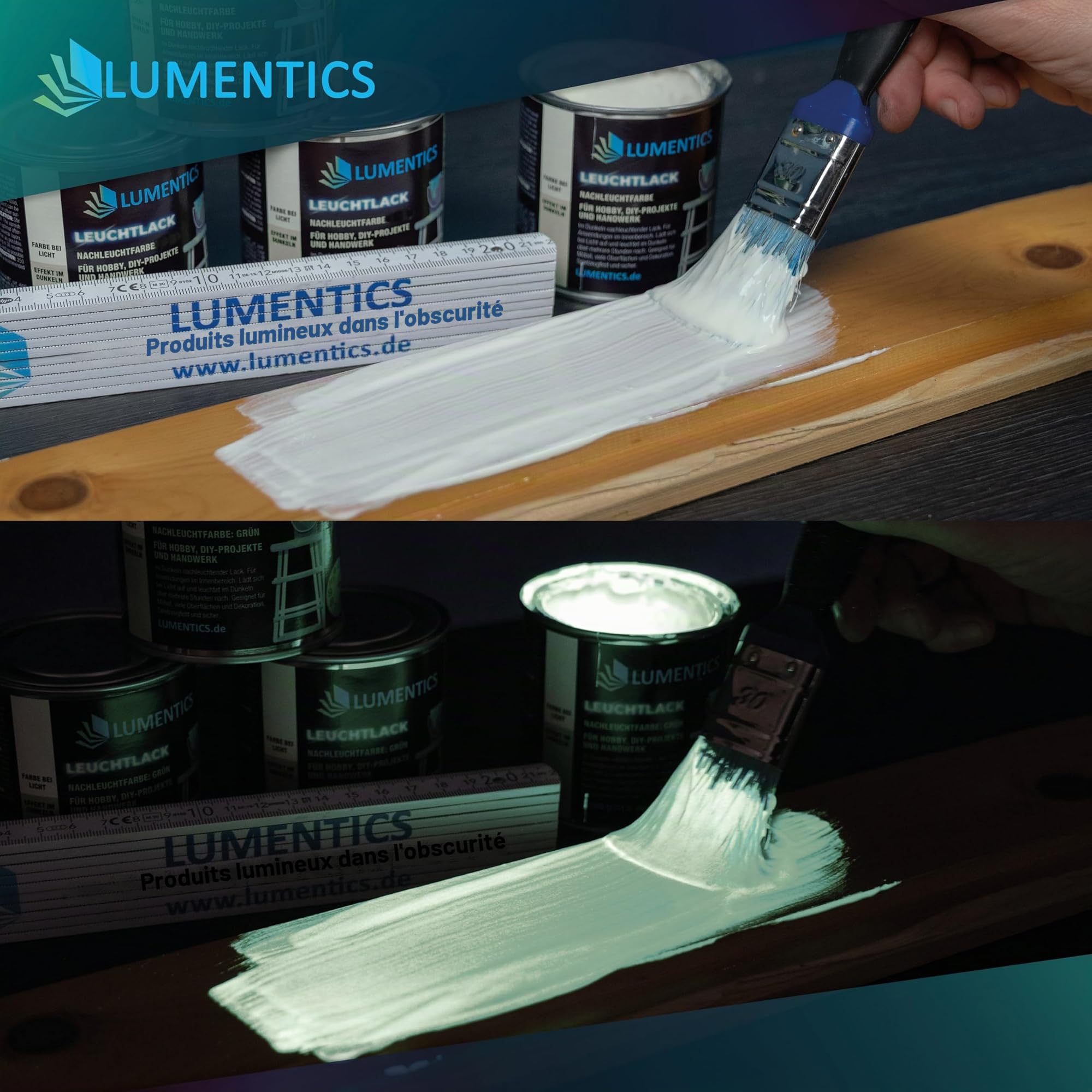 LUMENTICS Vernis lumineux blanc 250 ml – Peinture phosphorescente pour